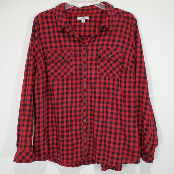 Croft & Barrow Button Up Top Size XL Long Sleeve - Picture 4 of 9